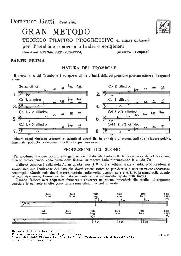 Gran Metodo Teorico Pratico Progressivo - Cilindri E Congeneri - trombon nebo tuba